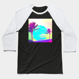 Vaporwave Kona Palms Baseball T-Shirt